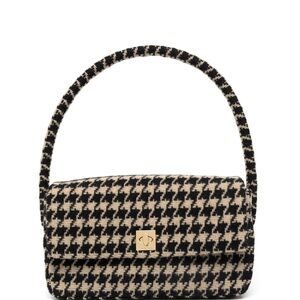 ANINE BING
Nico houndstooth logo-clasp shoulder bag